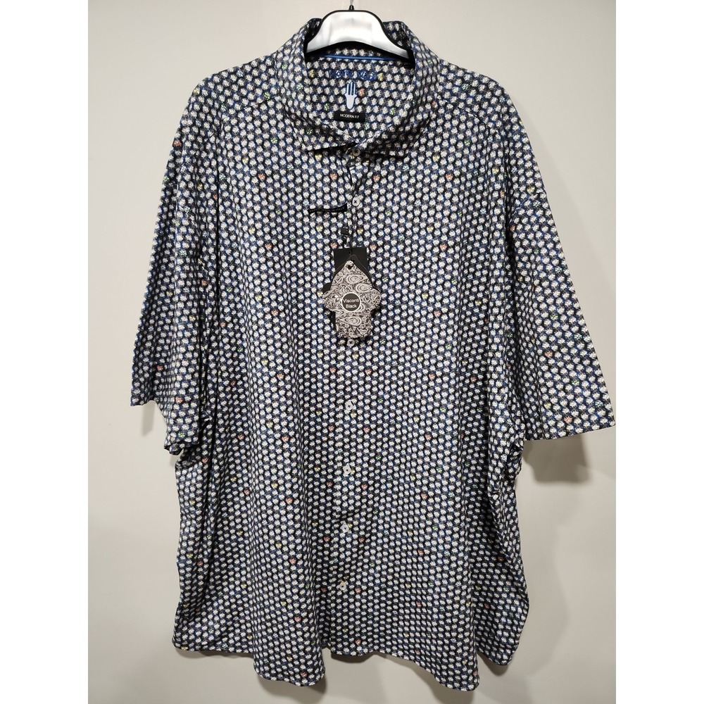 Visconti Black NWT Button Up Shirt Mens 2XLB Black‎ Short Sleeve Modern Fit NWT